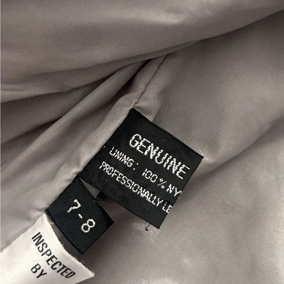 Gray Leather Jacket with Stand-Up Collar and Full-Length Zipper - Picture 10 of 11